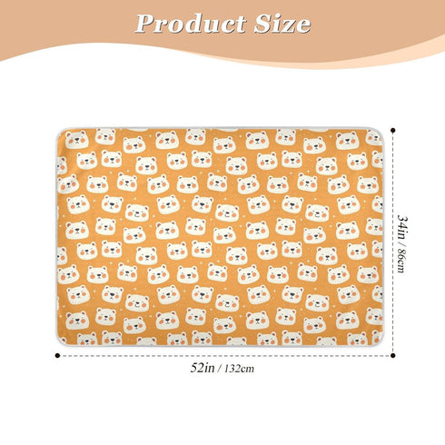siphylline 52" 34" Orange Cute Polar Bears White Extra Large Resuable Potty Training Pee Pad Highly Absorbent Diaper