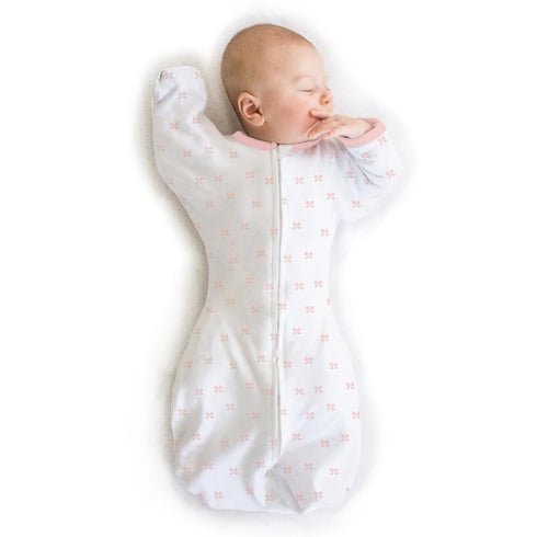 Amazing Baby Transitional Swaddle Sack, Pink Tiny Bows, Small, 0-3 months, 6-14 lb
