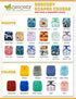 OsoCozy Gussets 8-35 One Size Reusable Cloth Diaper Covers - Adjustable Snap Fit & Double Leg for Baby Boys & Girls