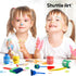 Set, 53 14 (2 oz), Shuttle Art Washable Finger Paint PCS with Colors fl Paint Brushes, Sponge, Palette, Non-Toxic