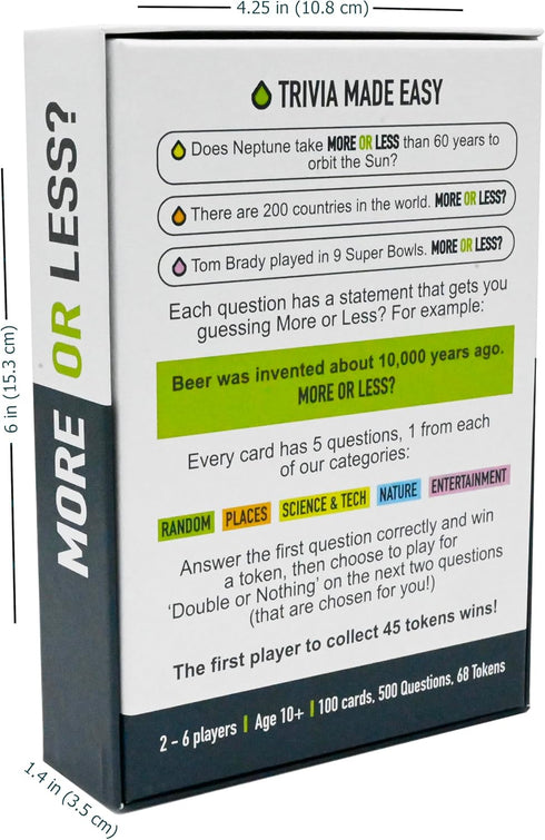 Trivia Card Game - Compact & Fun, Ideal for Travel, Family Game Night, Gifts for Adults, 5 Trivia Categories