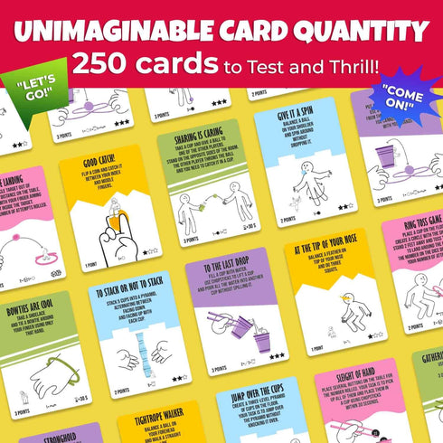 250 2-14 QUOKKA Party Games for Adults and Family - Challenges I Fun Group or Family Activity with Teens, Kids, Friends