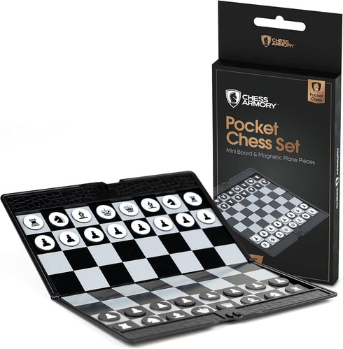 Pocket Chess Set by Chess Armory - Portable Mini Chess Set for Adults and Youth, Mini Chess Board for Unforgettable