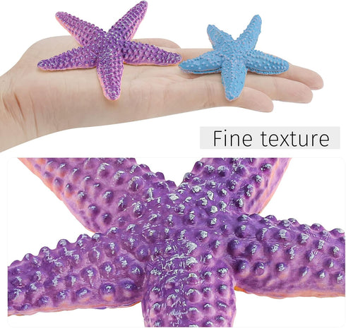 Starfish for Crafts, 4PCS 3 Inch Starfish Decor Ornaments for Kids and Toddler Sea Shells