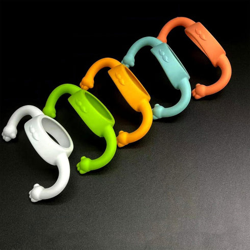 QERPON 2.17" 2.62" Baby Bottle Handle Silicone Baby Bottle Holder with Easy Grip Handles to Hold Their Own Bottle Used