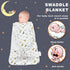 100% 3-Way 1.0 3-6 Swaddle-Blanket Baby Girl & Boy Swaddles Newborn Infant Transition Cotton Wrap Blankets, Adjustable