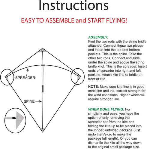 In the Breeze 30-inch Graphic Diamond Kites for Outdoor Fun
