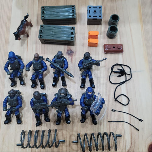 8 PCS Building Block City Policeman Action Mini-Figures with Military Weapons Accessories, SWAT Model Toys for Boys
