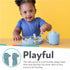 Nuby Animal Friends Silicone and Stainless Steel Fork and Spoon Set - 12+ Months - Blue Whale by Nuby