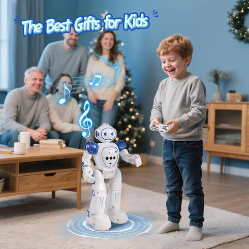 LENGTOUQ Programmable 3 4 5 6 7 8 9 Robots Toy for Kids with Wireless Remote Control and Gesture Sensing, Walking