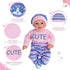 BABESIDE 4 Pcs Baby Doll Clothes Set for 17-22 Inch Reborn Baby Dolls, Cute Cat Pattern Baby Doll Pants and Baby Doll Outfits Accessories for Realistic Newborn Baby Dolls Girl, Pink
