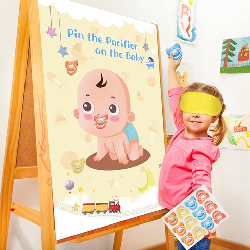 72 Hxezoc Pin The Pacifier On The Baby Game Large Baby Poster Party Games For Baby Shower Party Decorations Kids