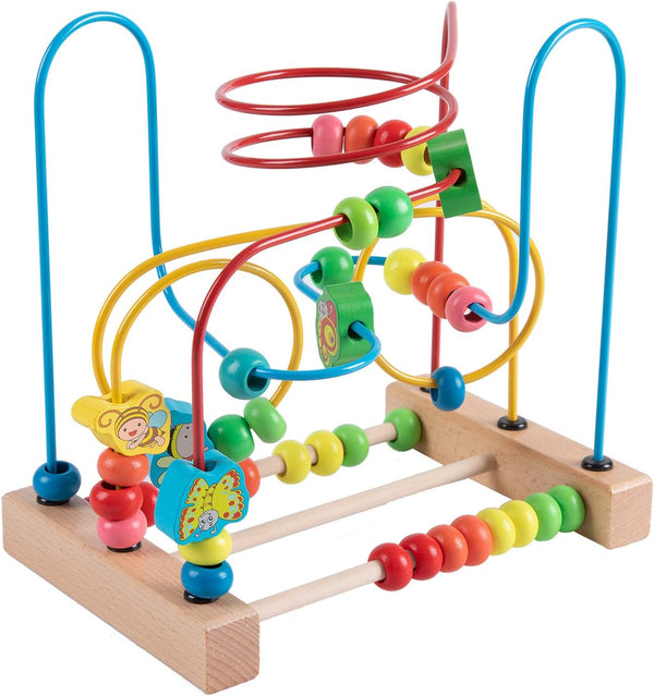 Joqutoys Bead Maze Toy for 1 2 3 Year Old Kids, Wooden
