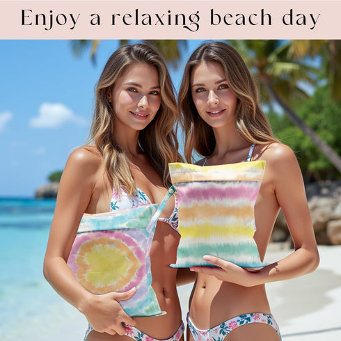 zcyxuuw 2 Pcs Wet Bag, Wet Dry Bag, Wet Bag for Swimsuit, Travel, Beach, Pool, Diapers, Dirty Yoga Gym Clothes