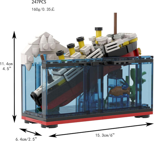 247pcs MOC RMS Cruise Sank Titanic Break in Half Toy Building BlocksWith Case Building Blocks Ship Boat Kits Model Construcrion Sets (M1722)