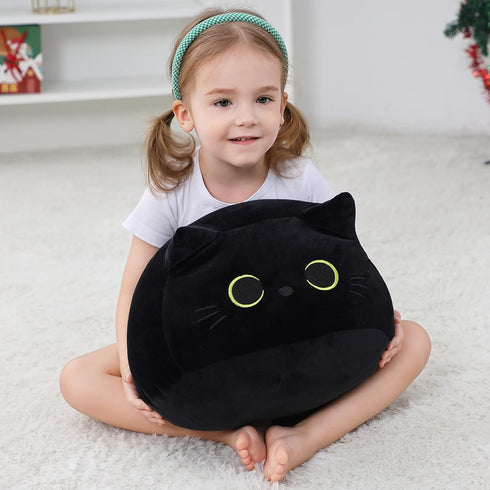 16'', WeBingo Black Cat Plush Toy Giant Cat Stuffed Animal Plushies Pillow for Girl Boy Kid Adult, Large Big Soft Gift