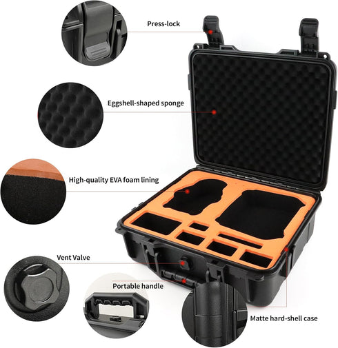 Mini 4 Pro/Mini 4 Waterproof Drone Carrying Case for DJI Mini4 Pro/Mini4 Fly More Combo, Hard Black Case Only