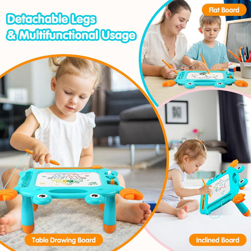 Toddler Toys 2-3, Crab Magnetic Drawing Board for 1 Year Old, Mess-free Educational Learning Toys for 2 Year Olds