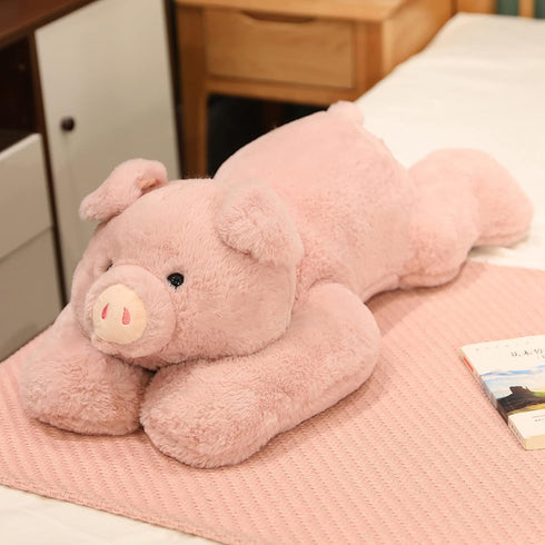 Hronsa 11.8in Weighted Stuffed Animals, Weighted Pig Stuffed Animal Toy Cute Pink Pig Plush Pillow for Adults Boys
