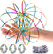 3 Pack Flow Ring Arm Magic Spring Sculpture Ring Game, Colored Kinetic Spring Interactive Stress Relief Rings