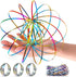 3 Pack Flow Ring Arm Magic Spring Sculpture Ring Game, Colored Kinetic Spring Interactive Stress Relief Rings