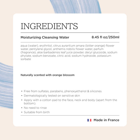 250 ml MINOIS PARIS Micellar Cleansing Water for Babies | No-Rinse Hydrating Micellar Water for Face & Body | Baby