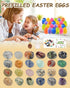 Voplintra 24 Pack Gem Filled Prefilled Easter Eggs, Gemstones Party Favors for Kids Prize Box Birthday Party Supplies