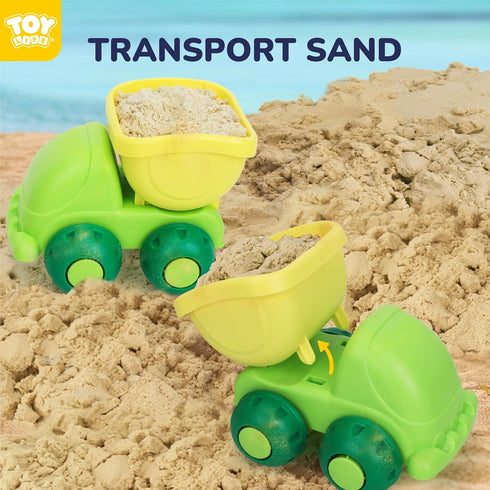 TOY Life Beach Toys for Toddlers Age 3-5, Sandbox Building Sets with Dump Truck, Sand Bucket, Waterproof Mesh Bag