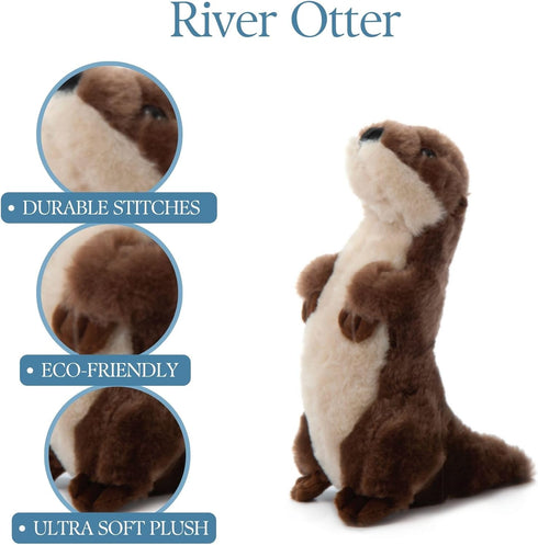 10 inches The Petting Zoo River Otter Stuffed Animal Standing, Gifts for Kids, Wild Onez Zoo Animals, River Otter Plush