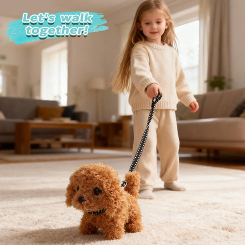 3 4 5 6 Set, 3-8 TONZE Robot Dog Toy for Girls Kids Year Old, Interactive Walking Barking Realistic Robot Puppy Toys
