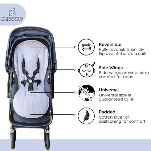 Reversible Stroller Seat Insert - Suessie Liner in Sand Stripe