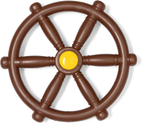 Barcaloo Kids Playground Pirate Ship Wheel Brown, Jungle Gym Steering Wheel Swing
