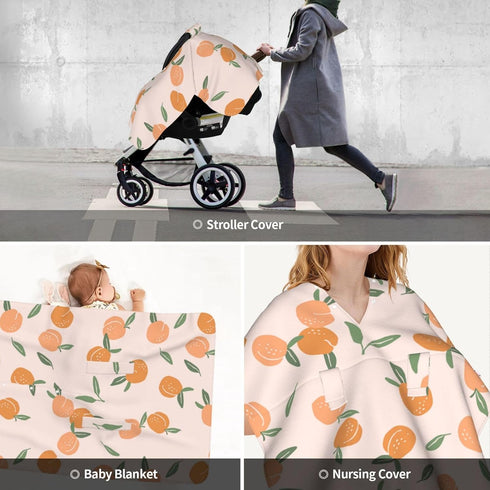 Schgap Peaches Car Seat Covers for Babies Soft Stroller Cover Nursing Cover Breastfeeding Baby Carrier Cover