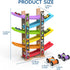 Playsets 6 2 3 Wooden Race Track Car Ramp Racer Toy for Toddlers, Dinosaur Car Ramp Toy Vehicle with Mini Cars - Fine