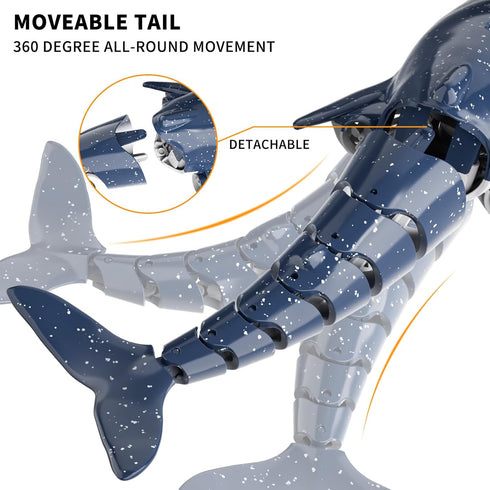 2.4Ghz 1:18 4 5 6 7 8 9 Remote Control Whale Shark Toys for Boys Kids, Scale High Simulation Whale Shark for Pool