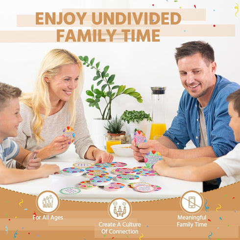 100 Pcs Family Conversation Cards - Fun Conversation Starters for Kids, Adults, and Family Road Trips