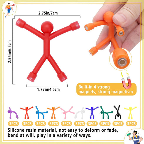 30Pcs Magnetic Travel Toys, Magnets Men for Kids, Cute Magnetic People Airplane Car Toddler Travel Essential, Fridge