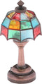 Mini Dollhouse Table Accent Tiffany Lamp, LED Miniature Lighting for Dolls House Decor, Functional Light Accessories