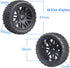 Hobbypark 1/10 Scale Off Road Buggy Tires & Wheel Rims Set (4-Pack) with 12mm Hex Hubs and Foam Inserts