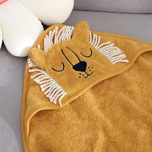 NOOVIA 0-3 35 35 3D Baby Hooded Towel, Premium Cotton Bath Towel Toddlers Years, Extra Large x in, Animal Hood