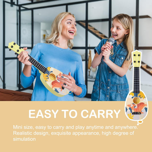 YOLOPLUS+ Kids Toy Ukulele, 17 Inch 4 Steel Strings, Musical Toy for Preschool Children, Early Educational Gift