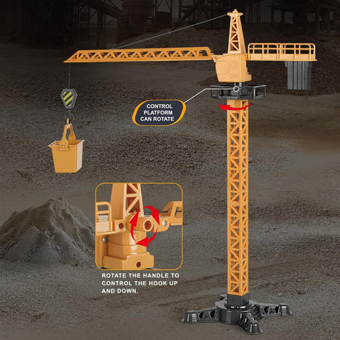 Leopmase Set Set Remote Control Excavator and Dump Truck Toy - RC Excavator and Dump Truck with Lights and Sounds