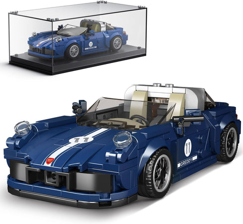 Mould King Speed Champion 911 Targa 4 Car Models Building Sets with Display Case, 27040 Model Car Kits, Super Car