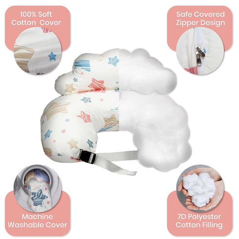 PILLANI Nursing Pillow for Breastfeeding & Bottle Feeding, Original Breast Feeding Pillow for Mom & Baby, Removable