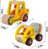 Wooden Push Car Toys for Infants 12-18 Months, 2 Pcs Baby Vehicle Toys (Cement Truck + Road Roller) for 1-2 Year Olds