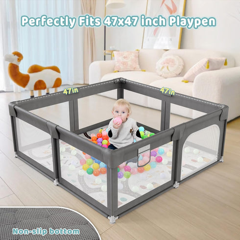 47x47in Palopalo Foam Baby Play Mat for Floor, Thick Cushioning Padding Playmat for Playpen, Soft and Non-Slip Baby
