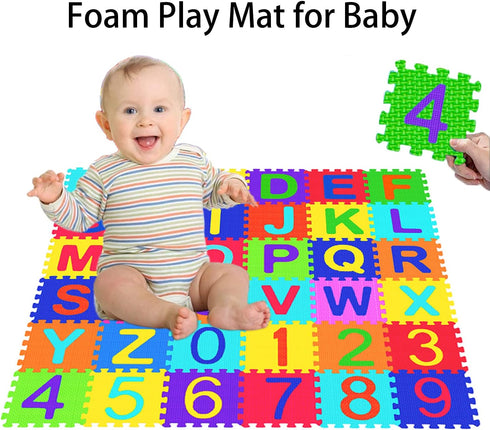 Febyyer 36 5.9inch 5.9inch Pieces Children's Foam Puzzle Mat with Letters of the Alphabet and Numbers, x EVA Foam Play