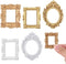 Heclia 5 Pcs Miniature Picture Frames Vintage Dollhouse Photo Frames with Carved Golden