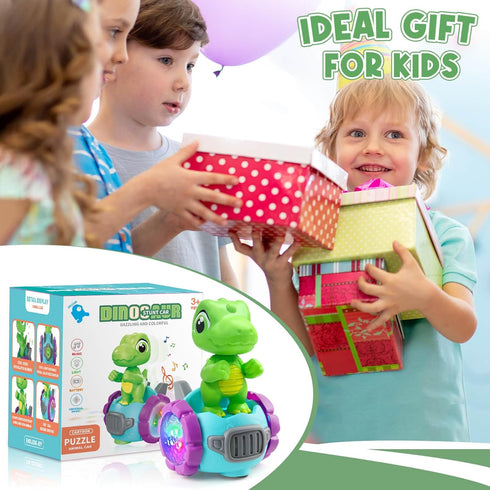 1-3, 3 2-4, 1-3 4 5 6 7 Dinosaur Robot Car Toy with Lights & Music, Toddler Toys Dinosaur Universal Cars, Toys for Year