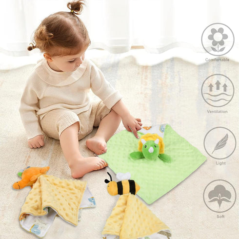 BORITAR Baby Security Blanket, Soft Unisex Lovey Baby Gifts for Newborn Boys and Girls, Baby Bee Stuffed Animal 14